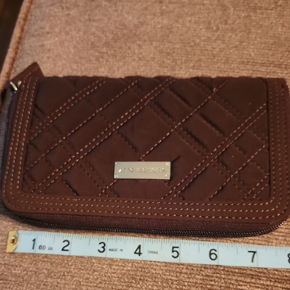 Vera Bradley Brown Suede Quilted Wallet